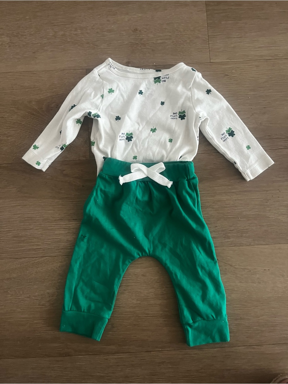 Baby Two-Piece Clover Top and Green Pants Set